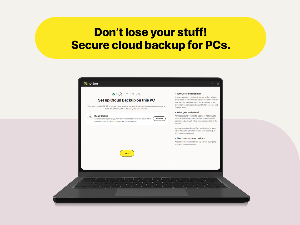 Norton 360 Premium: 75GB Cloud PC Backup for 10 Devices (15-Month Subscription)