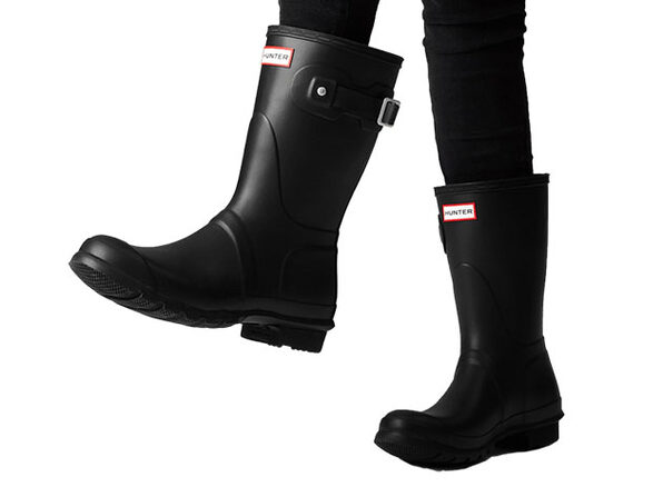 hunter black rain boots size 8