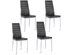 Costway Set of 4 PU Leather Dining Side Chairs Elegant Design Home Furniture Black