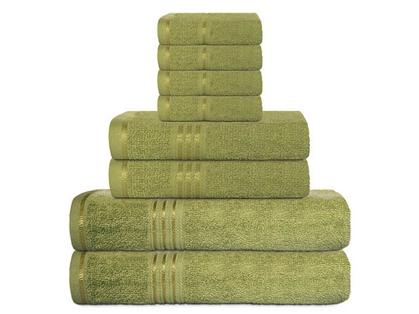 Hurbane Home 8-Piece Bath Towel Set Green - Product Image