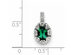 Lab Created Emerald Pendant Necklace in Polished Sterling Silver with Chain