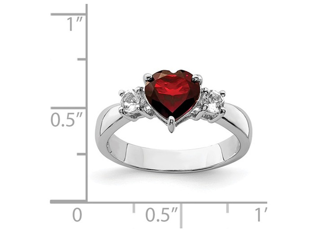 1.40 Carat (ctw) Garnet and White Topaz Ring in Sterling Silver - 8