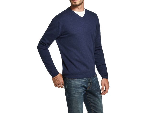 Weatherproof Vintage Men's V-Neck Sweater Blue Size Large