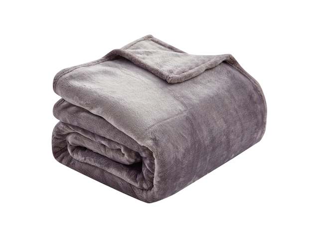 500 Series Solid Ultra Plush Blanket Silver Mauve King