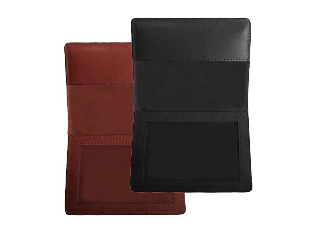 VIP 3-in-1 Card Holder for Vaccination Card, ID & Passport (2-Pack/Black & Brown)