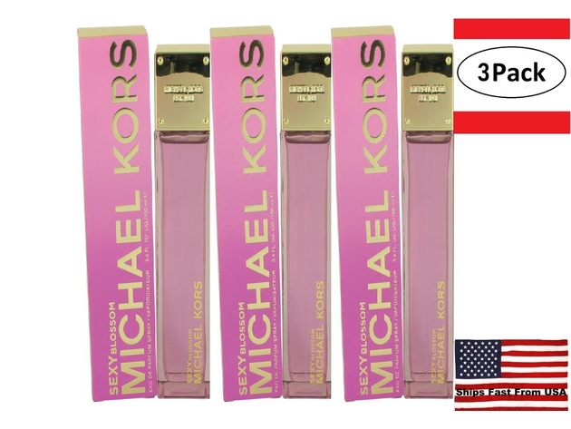 3 Pack Michael Kors Sexy Blossom by Michael Kors Eau De Parfum Spray 3.4 oz for Women