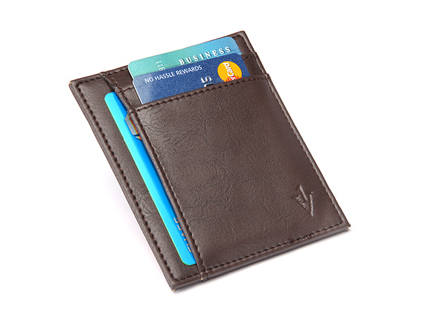 Defender RFID-Blocking Leather Card Holder (Brown)