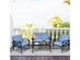 Costway 4 Piece Patio Furniture Set Aluminum Frame Cushioned Sofa Chair Coffee Table Blue
