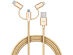 Naztech Braided 3-in-1 Hybrid USB Cable for USB-C, Lightning, and Micro USB devices (Gold)