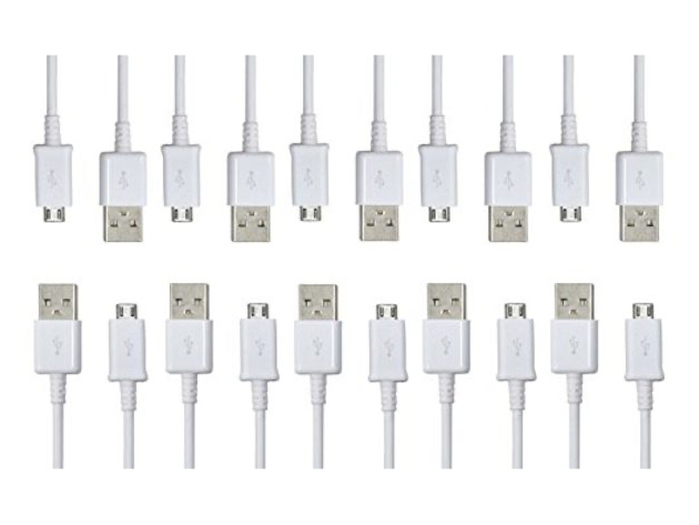 Samsung 5ft. Sync Charge Micro USB Data Cable, 10 Pack, White