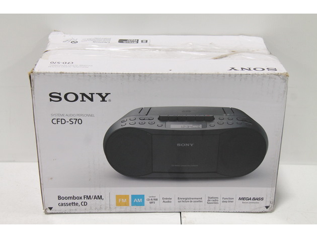 Sony CFD S BLK CD/MP3 Cassette Boombox Home Audio Radio With Aux    Black  new   StackSocial