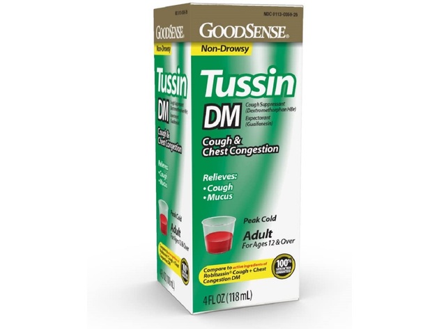 Tussin DM Cough Suppressant and Expectorant Cough Syrup, Relieves Cough, Chest Congestion and Mucus, Cherry Flavor, 4 Ounce