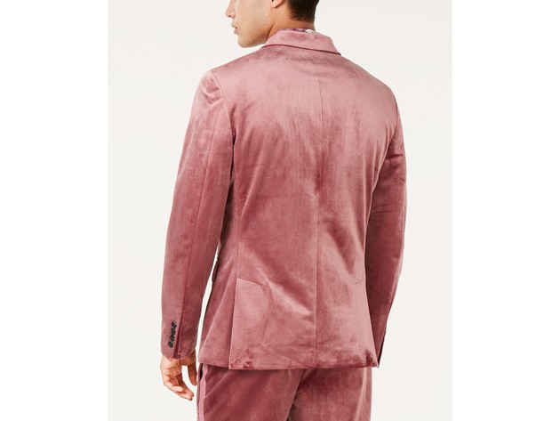 INC International Concepts Men's Slim-Fit Velvet Blazer Pink Size Medium