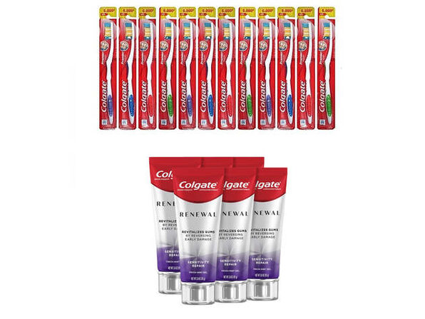 Colgate Premier Toothbrush (12) and Renewal Toothpaste (6) Combo Pack - Product Image