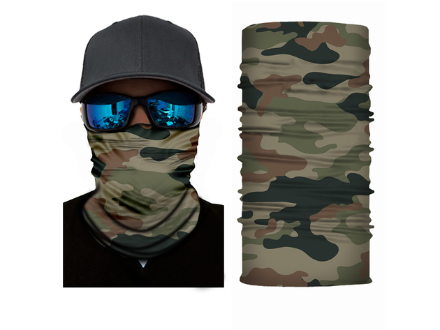 Jordefano Face Cover Mask Neck Gaiter with Dust UV Protection Tube Neck Warmer- Pack of 5 - Camouflage
