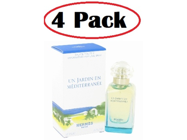 4 Pack of Un Jardin En Mediterranee by Hermes Eau De Toilette Spray 1.7 oz