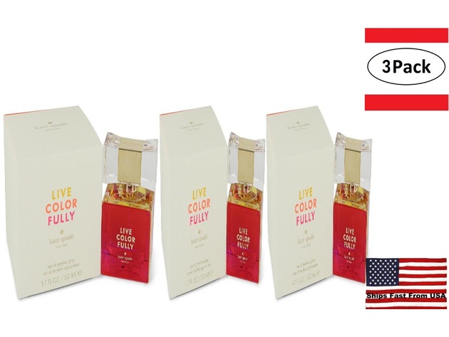 3 Pack Live Colorfully by Kate Spade Eau De Parfum Spray 1.7 oz for Women