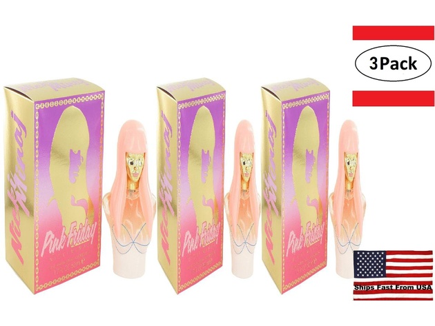 3 Pack Pink Friday by Nicki Minaj Eau De Parfum Spray 1.7 oz for Women