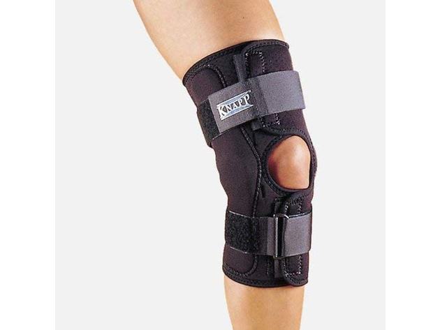 Hely and Weber Knapp Hinged Knee Orthosis 12 Inch ROM Hinge Length Anterior Closure, Small: 12 Inches, Black