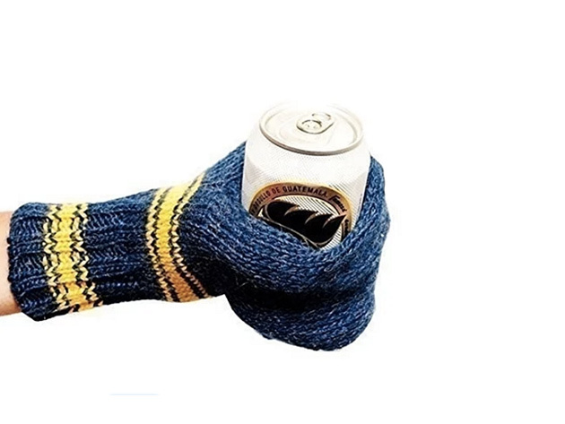 Premium Knit Beer Mitt (Blue)