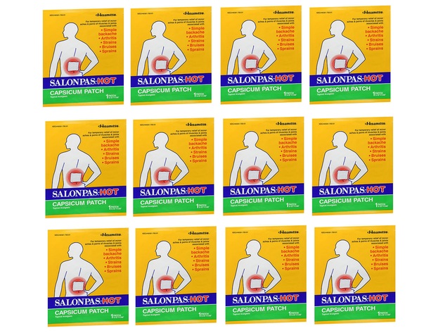 Salonpas-Hot Capsicum Patch for Large Pain Area, Provides Effective Pain Relief for up to Eight Hours, 1 Patch