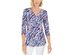 JM Collection Women's Printed Zip-Front Top  Orange Size XExtra Large