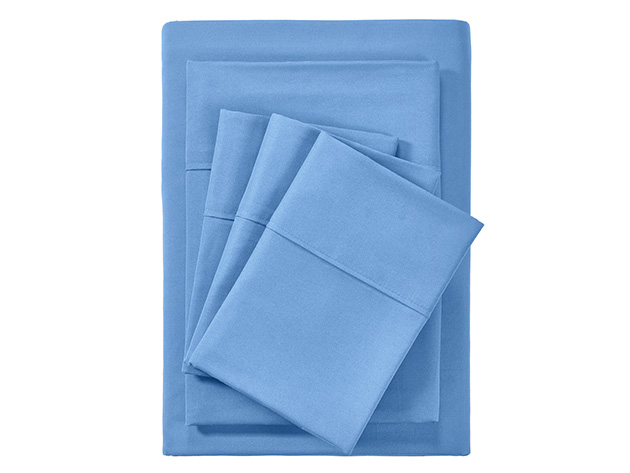 Bamboo 2000 Count 6-Piece Sheet Set with SnugGrip (Blue/Queen)