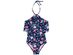 Summer Crush Big Girls 1-Pc. Floral-Print Flounce Swimsuit Navy Size 7