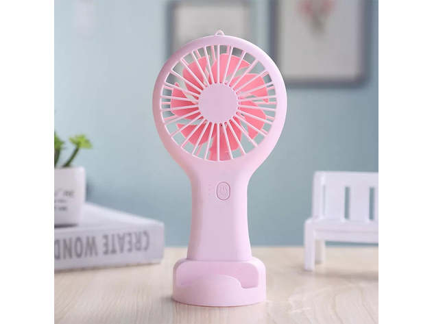 Handheld Battery Operated Fan (Pink)