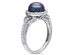 Black Freshwater Cultured Pearl 8.5-9mm and Cubic Ring In Sterling Silver - 9