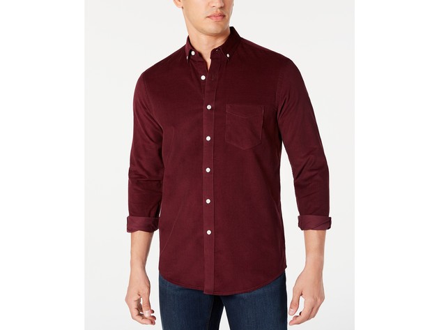Club Room Men's Corduroy Shirt  Purple Size Small