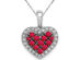 3/10 Carat (ctw) Natural Ruby Heart Pendant Necklace in 14K White Gold with Chain