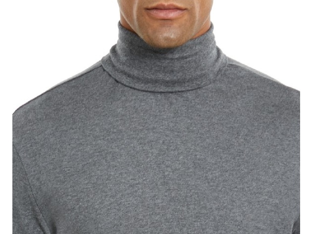 Club Room Men's Solid Turtleneck Shirt Gray Size Extra Large | StackSocial