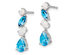 2.45 Carat (ctw) Opal and Blue Topaz Dangle Drop Earrings in 14K White Gold