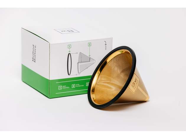 Reusable Pour Over Filter for Chemex and Hario V60 (Gold)