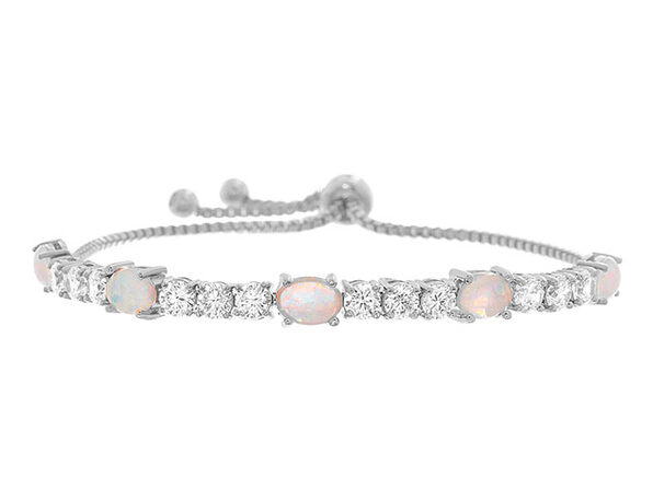 Adjustable Tennis Bracelet Ft. Fiery Opal & Swarovski Elements ... Adjustable Tennis Bracelet Ft. Fiery Opal & Swarovski Elements ...