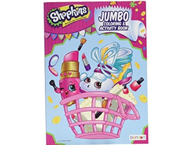Shopkins Jumbo 96 pg. Coloring and Activity Book - Basket, Lippy Lips, Shoe