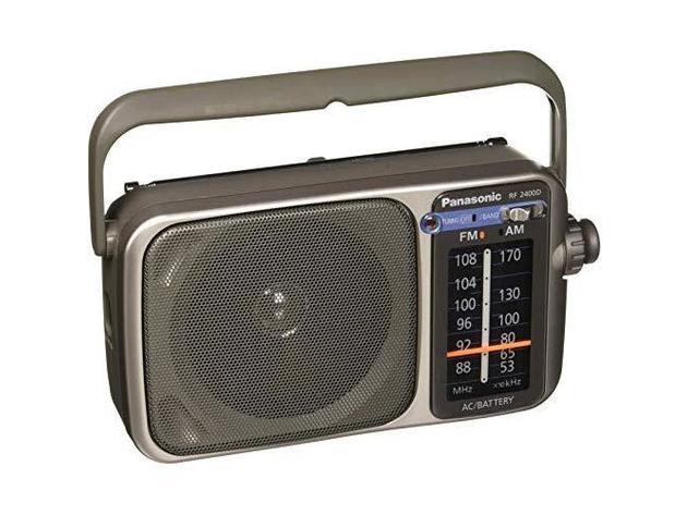 Panasonic RF-2400 Portable AM/FM AC Powered Battery Operated Analog Radio,Silver (Refurbished, No Retail Box)