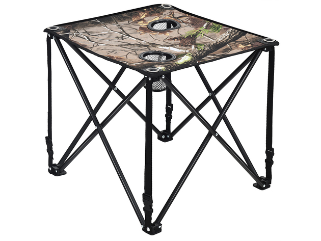 Costway Folding Camping Table Outdoor Portable Heavy-Duty Hunting Table w/ Carrying Bag - Camouflage