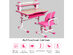 Costway Children's Desk Chair Set Height Adjustable Study Table - Pink