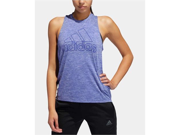 Adidas Women's Logo Racerback Tank Top Blue Size Large
