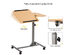 Costway Adjustable Laptop Notebook Desk Table Stand Holder Swivel Home Office Wheels New - Walnut