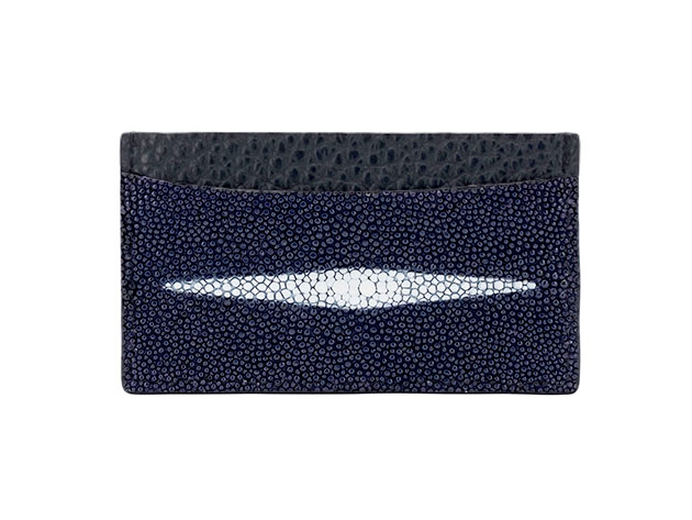 Andre Giroud Exotic Stingray Card Holder (Navy Blue) | Steve Harvey Shop