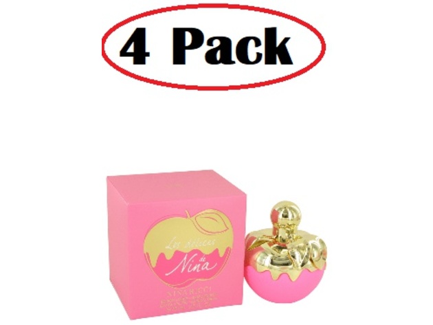 4 Pack of Les Delices De Nina by Nina Ricci Eau De Toilette Spray 2.5 oz