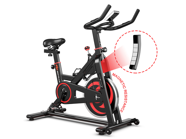Goplus Magnetic Stationary Exercise Cycle Bike Silent Belt Drive