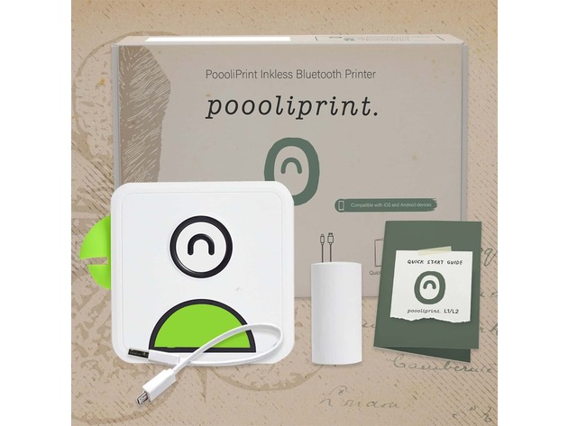 PoooliPrint Inkless Bluetooth Pocket Printer (Green/L1 Classic Non-HD 200DPI)