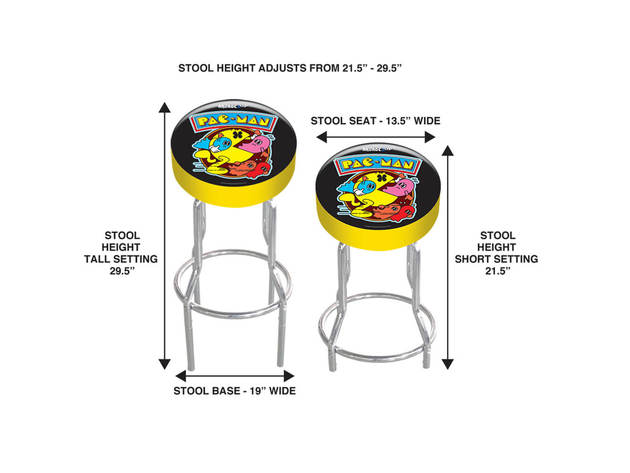 Arcade1up PACMANSTOOL PAC-MAN Adjustable Stool