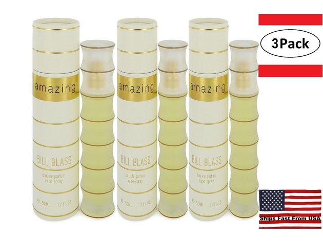 3 Pack AMAZING by Bill Blass Eau De Parfum Spray 1.7 oz for Women