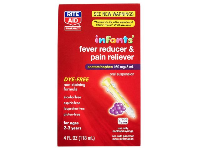 Rite Aid Infants' Fever Reducer and Pain Reliever, Grape Flavor, For Ages 2-3 Years, 4 Fluid Ounces