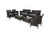Costway 8 Piece Rattan Patio Furniture Set Cushioned Sofa Chair Coffee Table - Grey